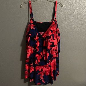 aqua green brand modest swimsuit top 24w brand new